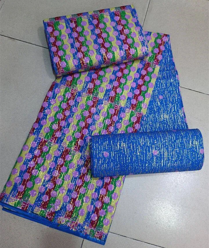 Blue kente Wax Print Fuchsia Fabric Dress Craft DIY Cotton Nananom