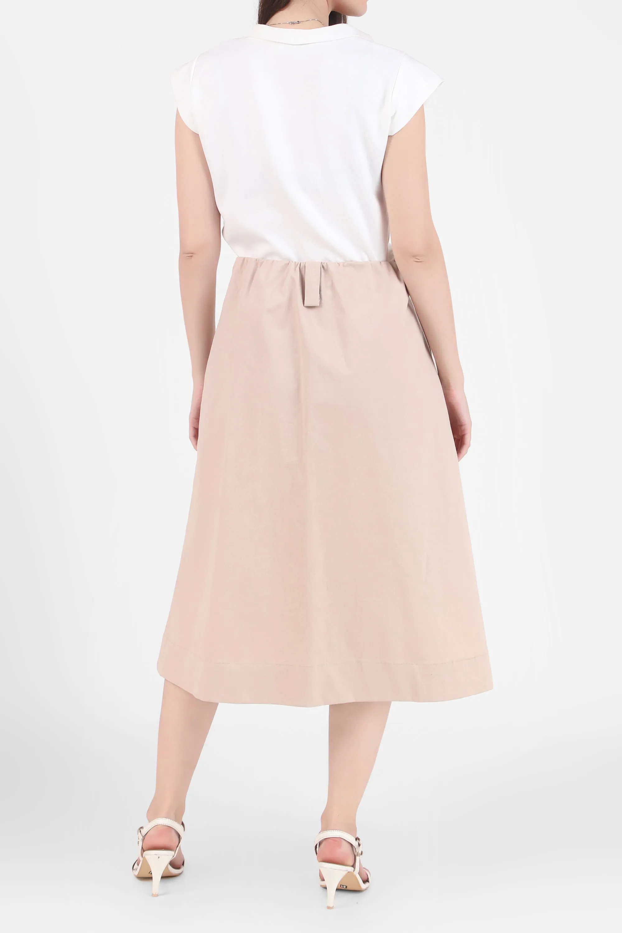 Button Down Skirt, Beige