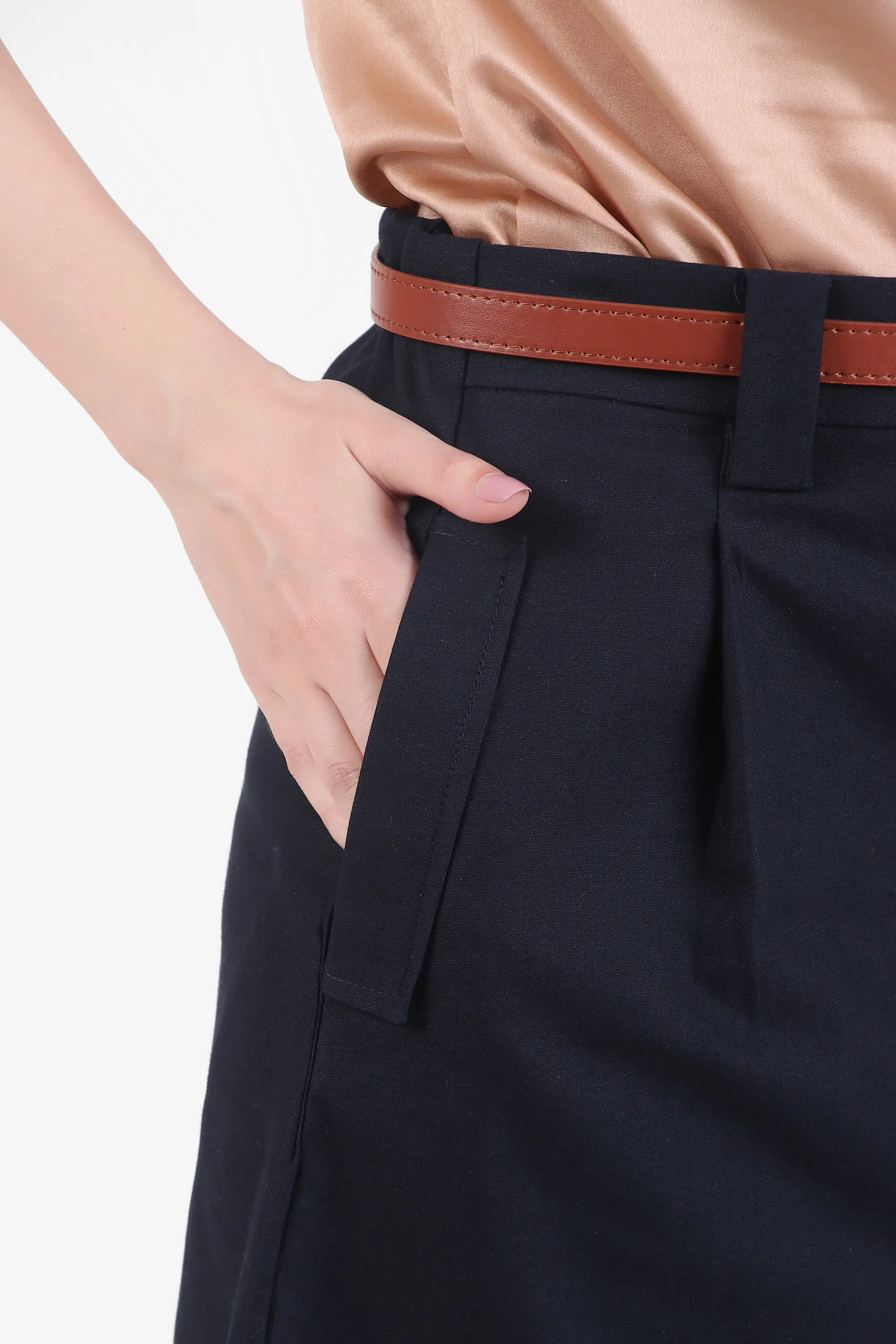 Button Down Skirt, Blue