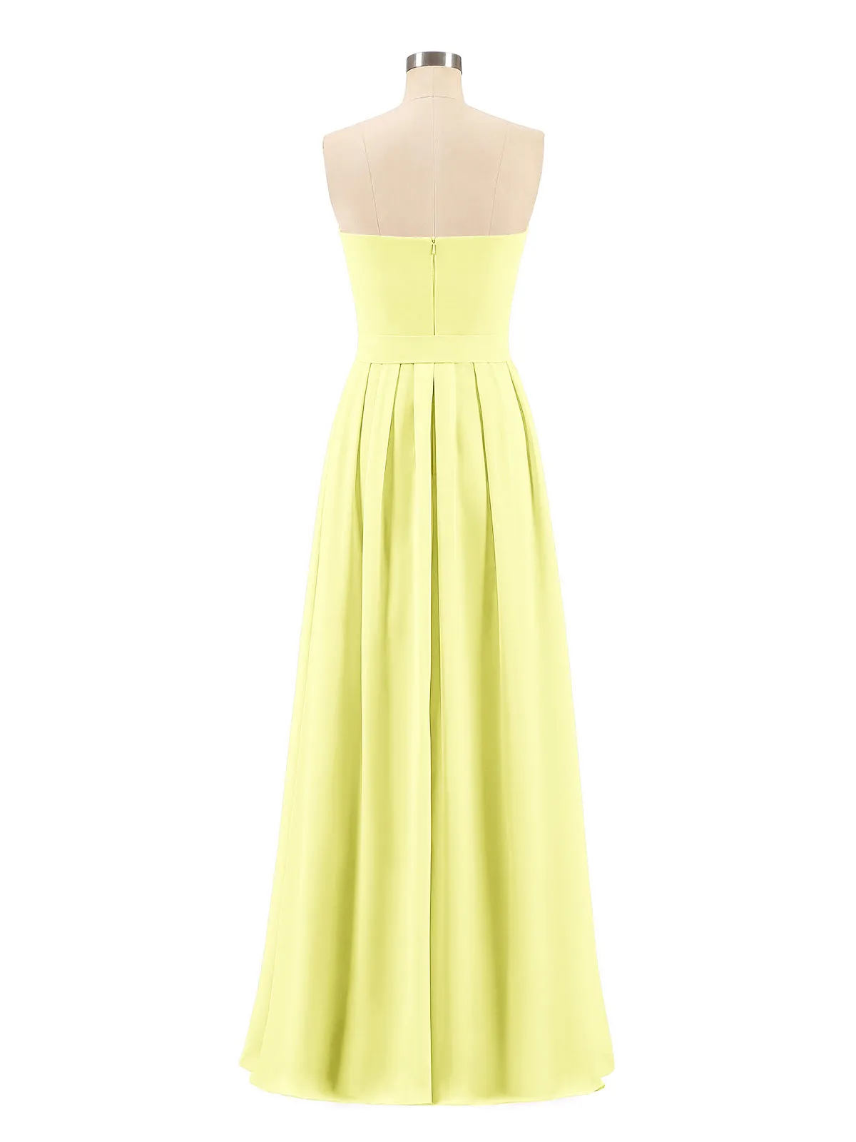 Chiffon Strapless Bridesmaid Gown with Sash-Daffodil