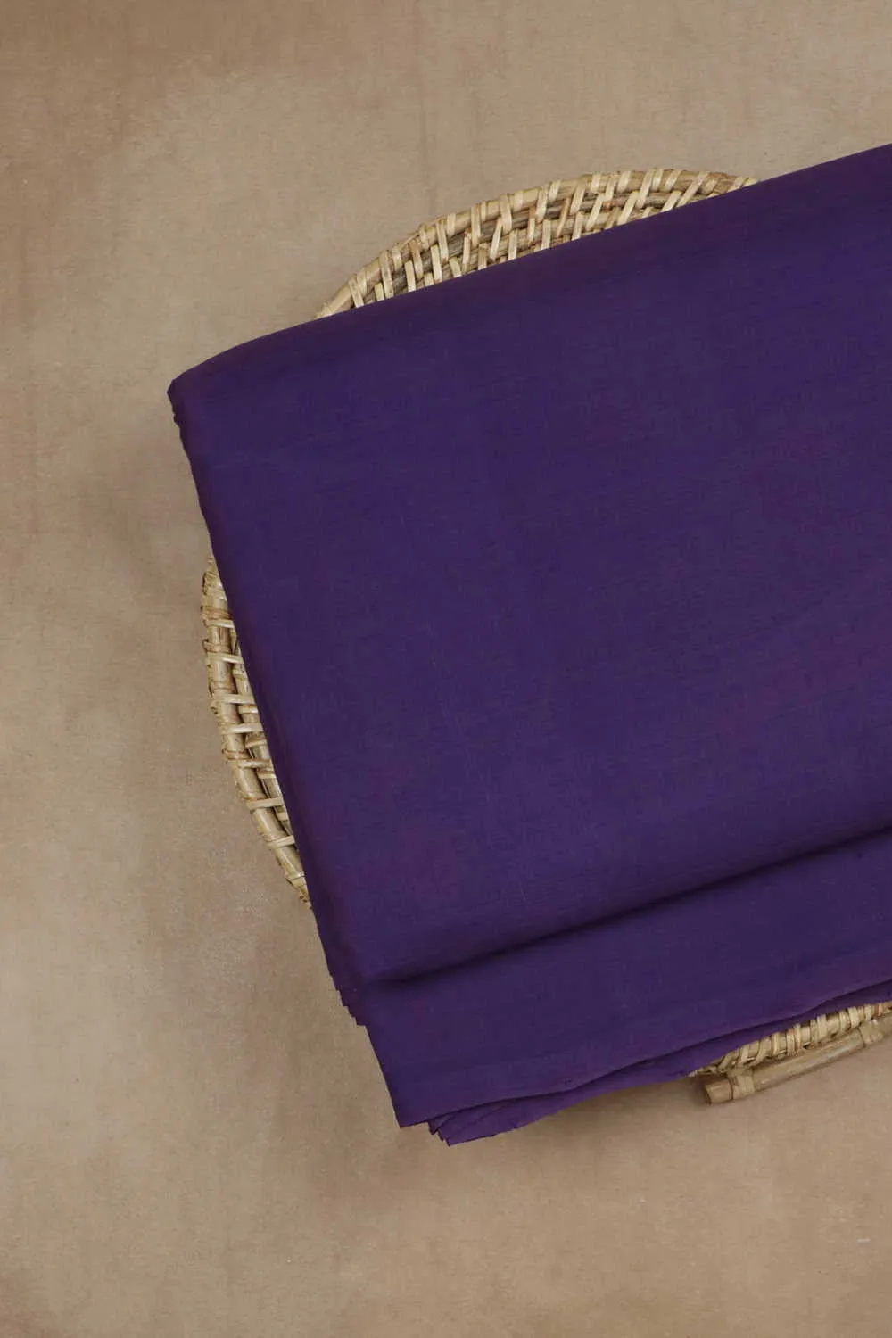 Deep Purple Mangalagiri Cotton Fabric - 1.1m