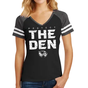 District Women’s Game V-Neck Tee- Protect The Den