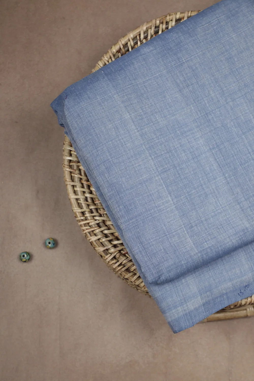 Dual Shaded Blue Mangalagiri Cotton Fabric