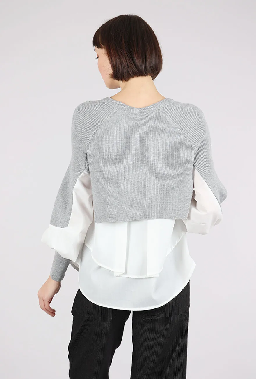 Faux Layer Sweater, Gray