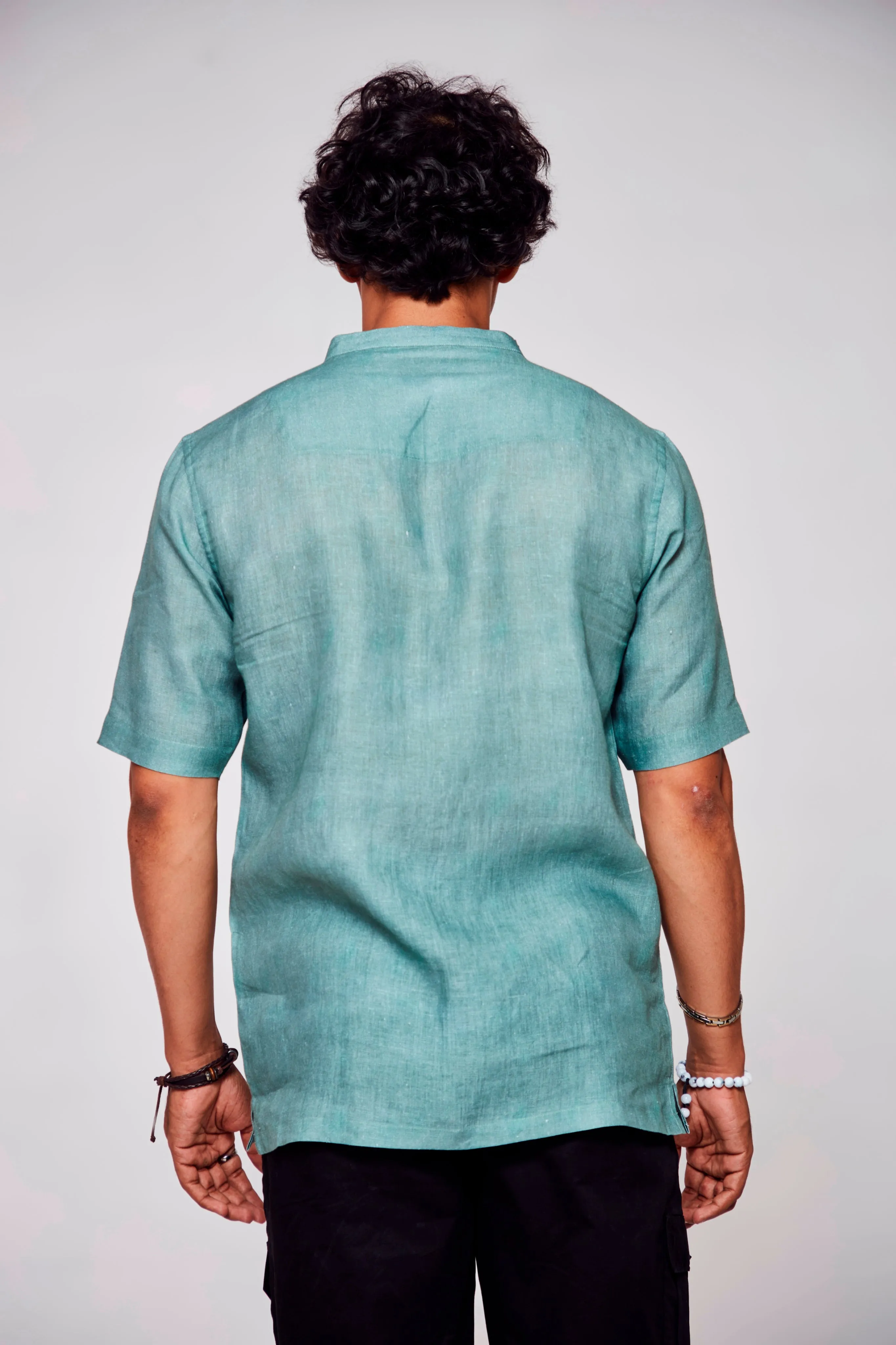 Feminine Fusion Printed Pure Linen Short Sleeve Unisex Shirt