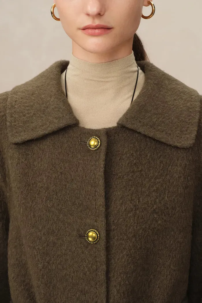 Lena Vintage Style Cocoon Coat in Suri Alpaca