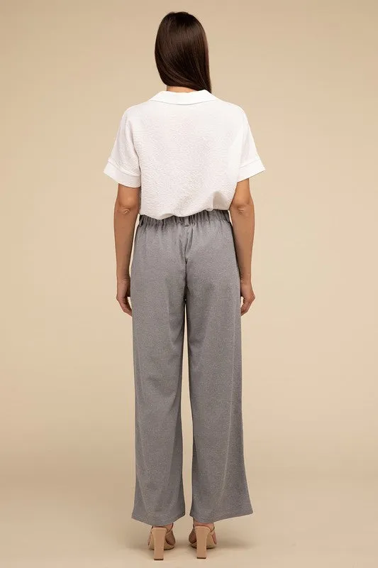 LILOU Waffle Trouser Pants