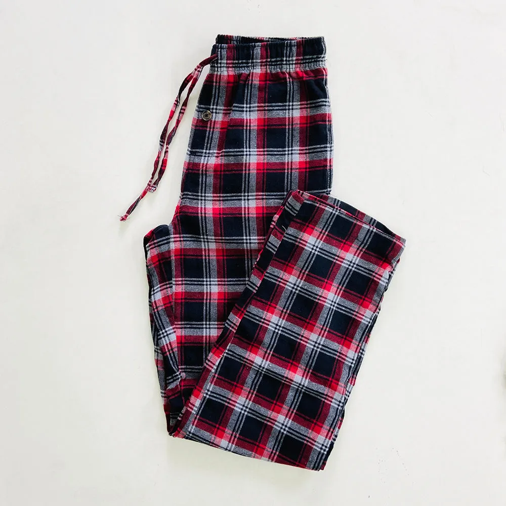 Mens Flannel Side Pocket Cotton Lounge Pajama Trouser