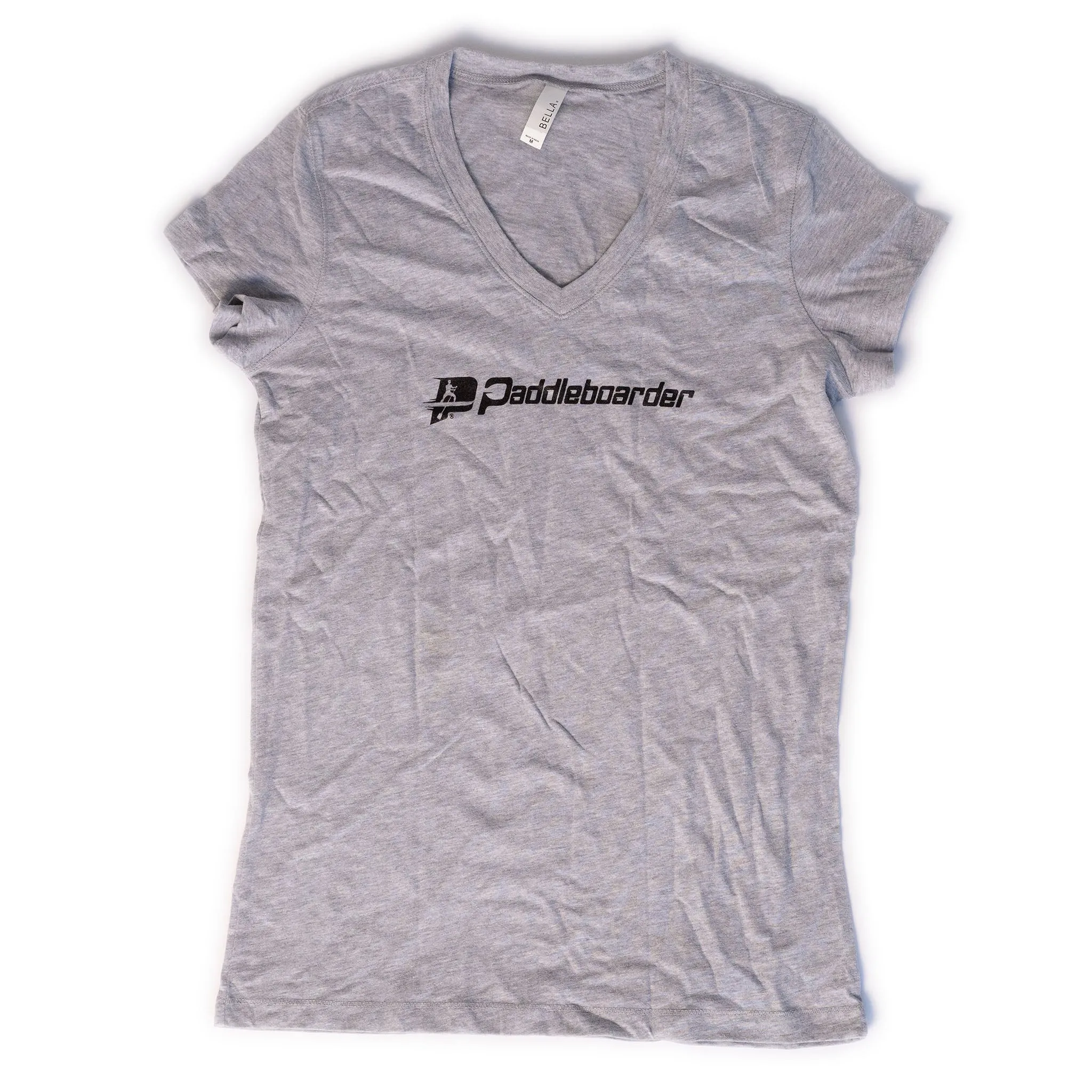 Paddleboarder Mermaid V-Neck T-Shirt - Gray