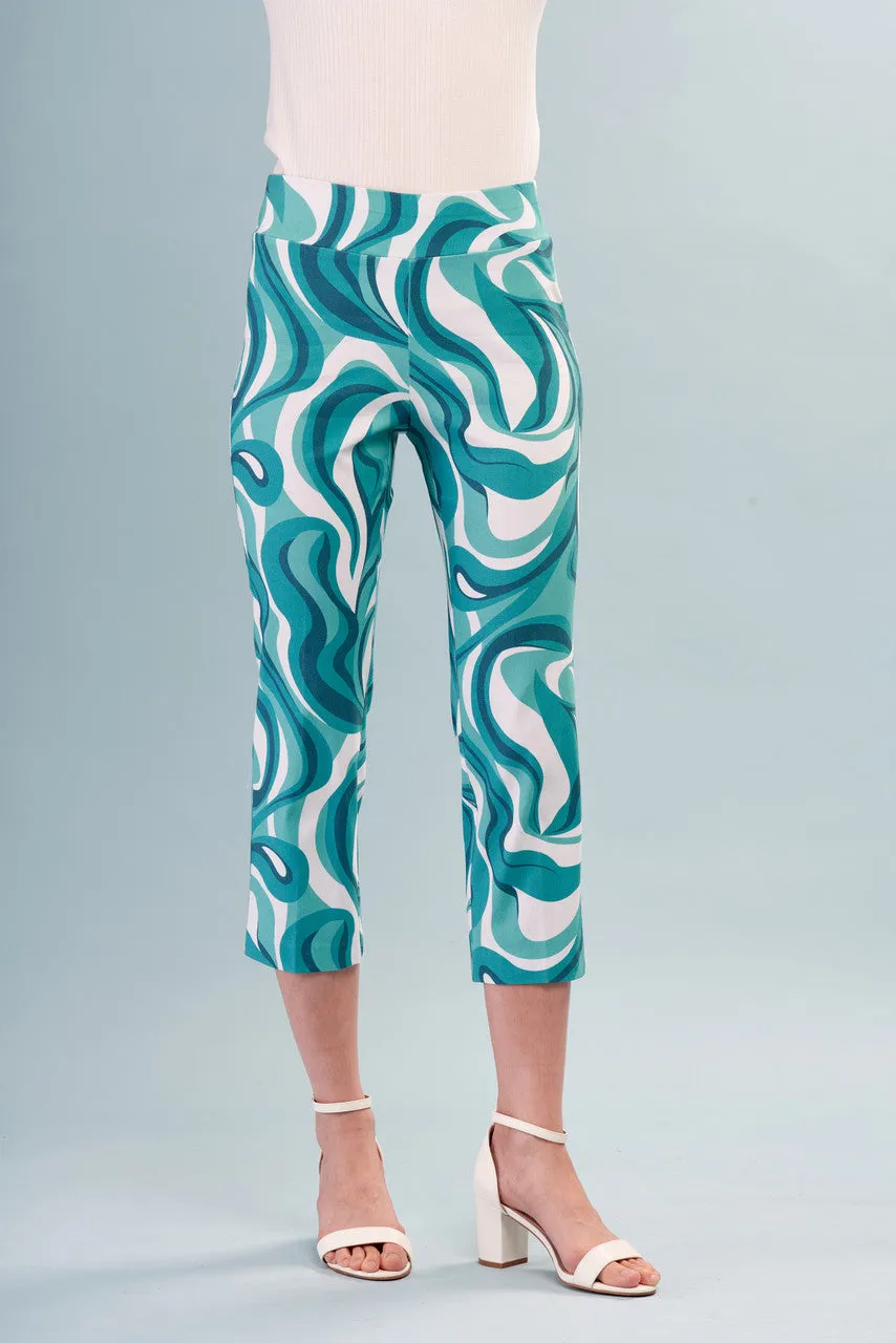 Printed Techno Cropped Pants