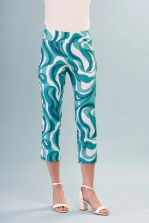Printed Techno Cropped Pants