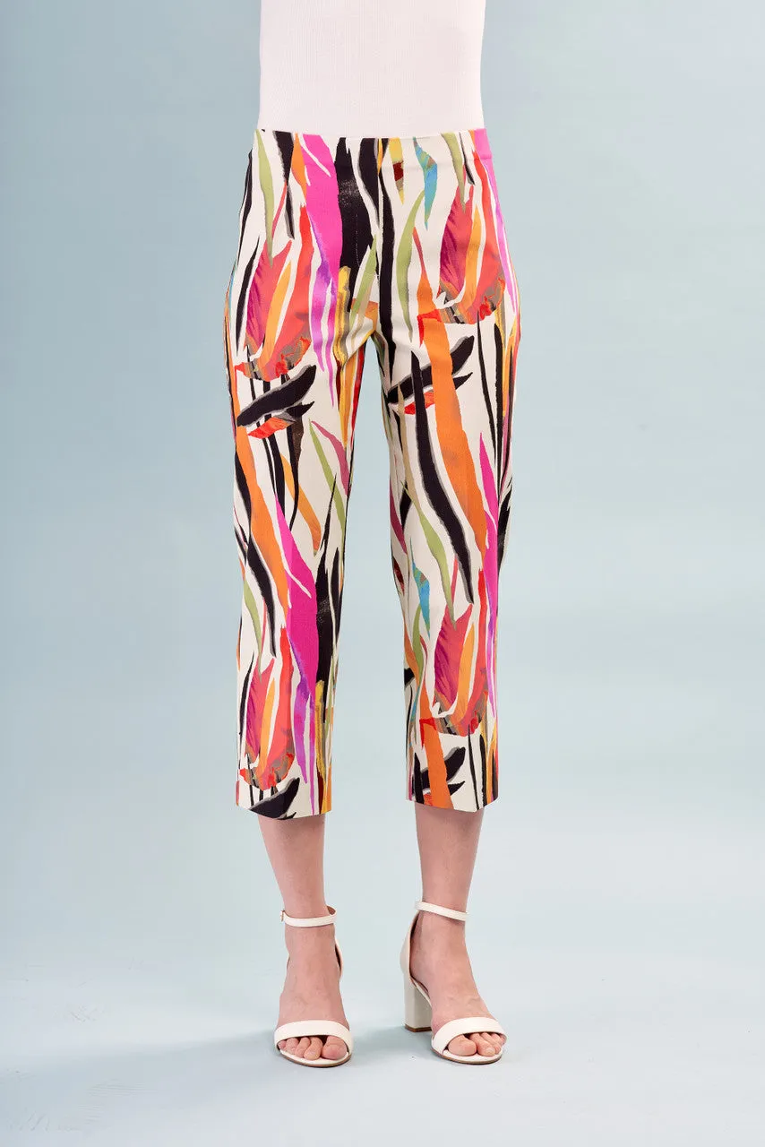 Printed Techno Cropped Pants