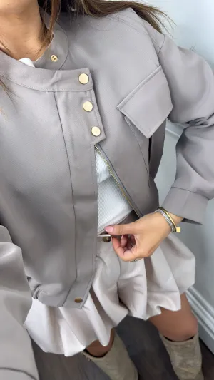 SAFIYA mocha bomber jacket