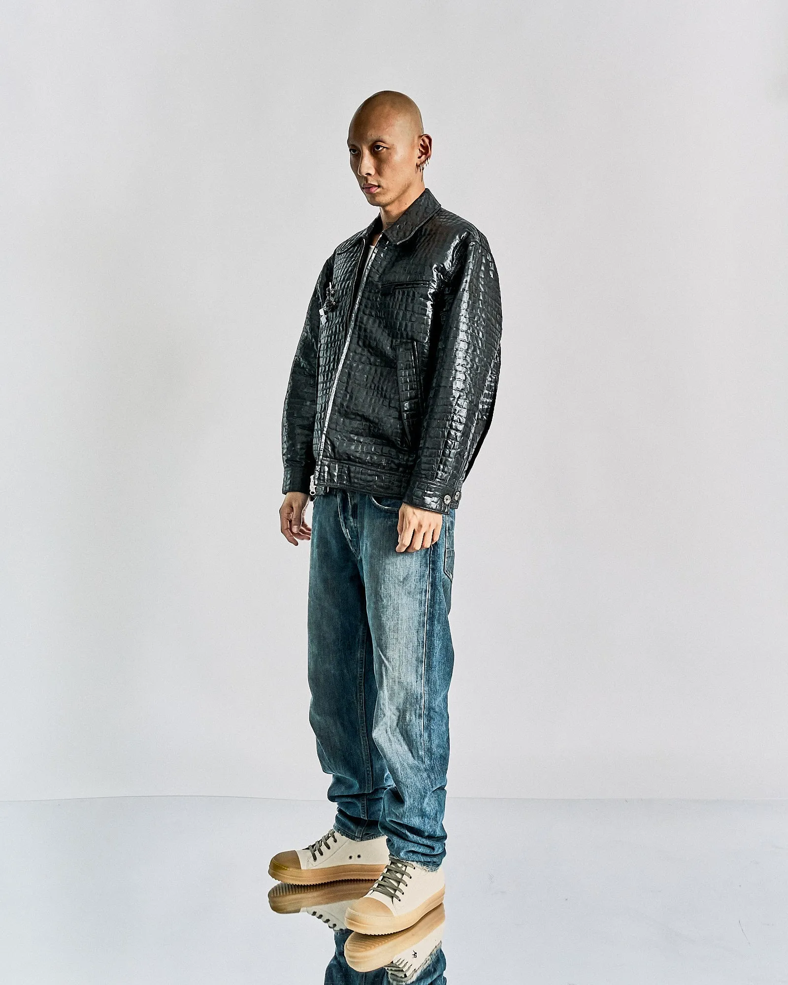 Song For The Mute 22.2 Les Olympiades croc embossed Faux-Leather Jacket