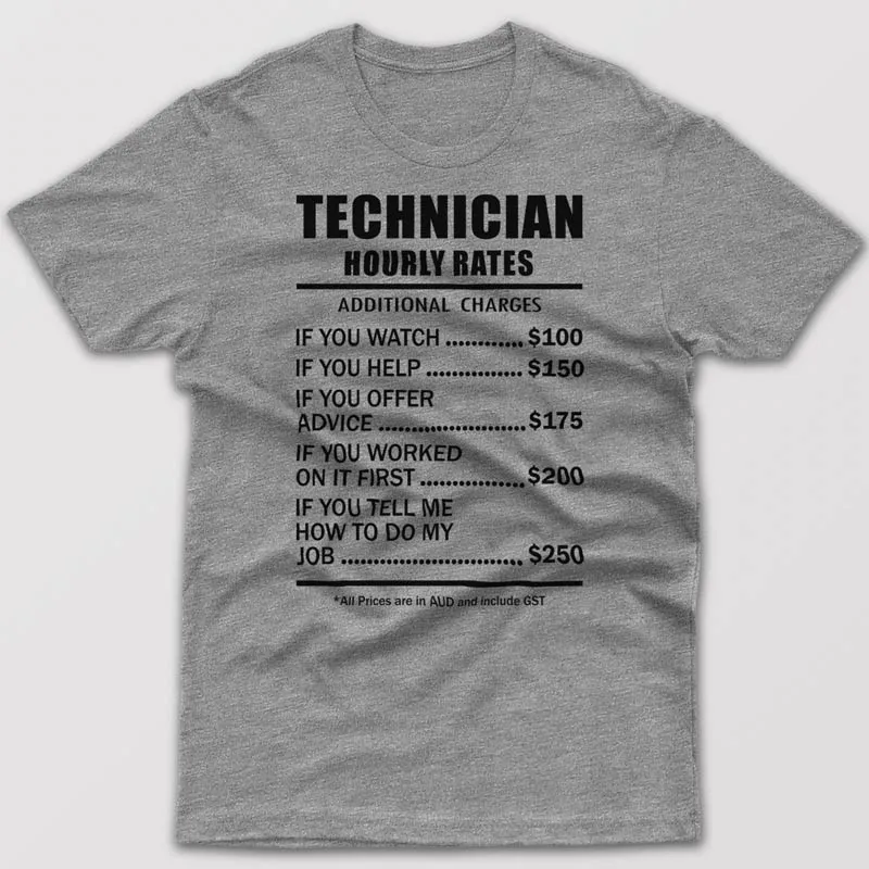 Technician Hourly Rates - T-shirt