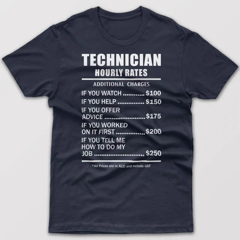 Technician Hourly Rates - T-shirt