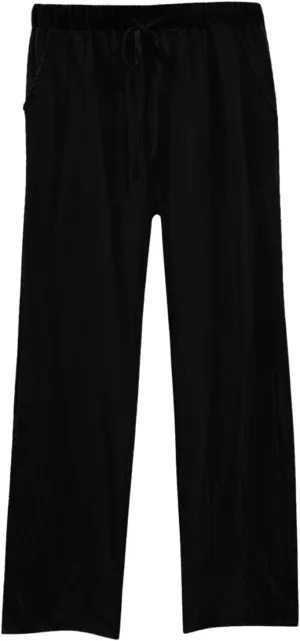White Pants Women Wide Leg Casual High Waist Loose Elastic Pants Elastic Waist Breathable Vacation Comfort Trousers