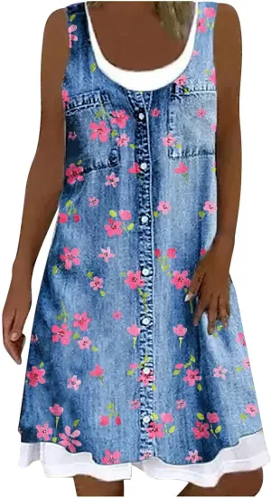 Womens Summer Casual V Neck Sleeveless Mini Dress 2024 Tie Shoulder Tiered Ruffle Swing A Line Short Sundress
